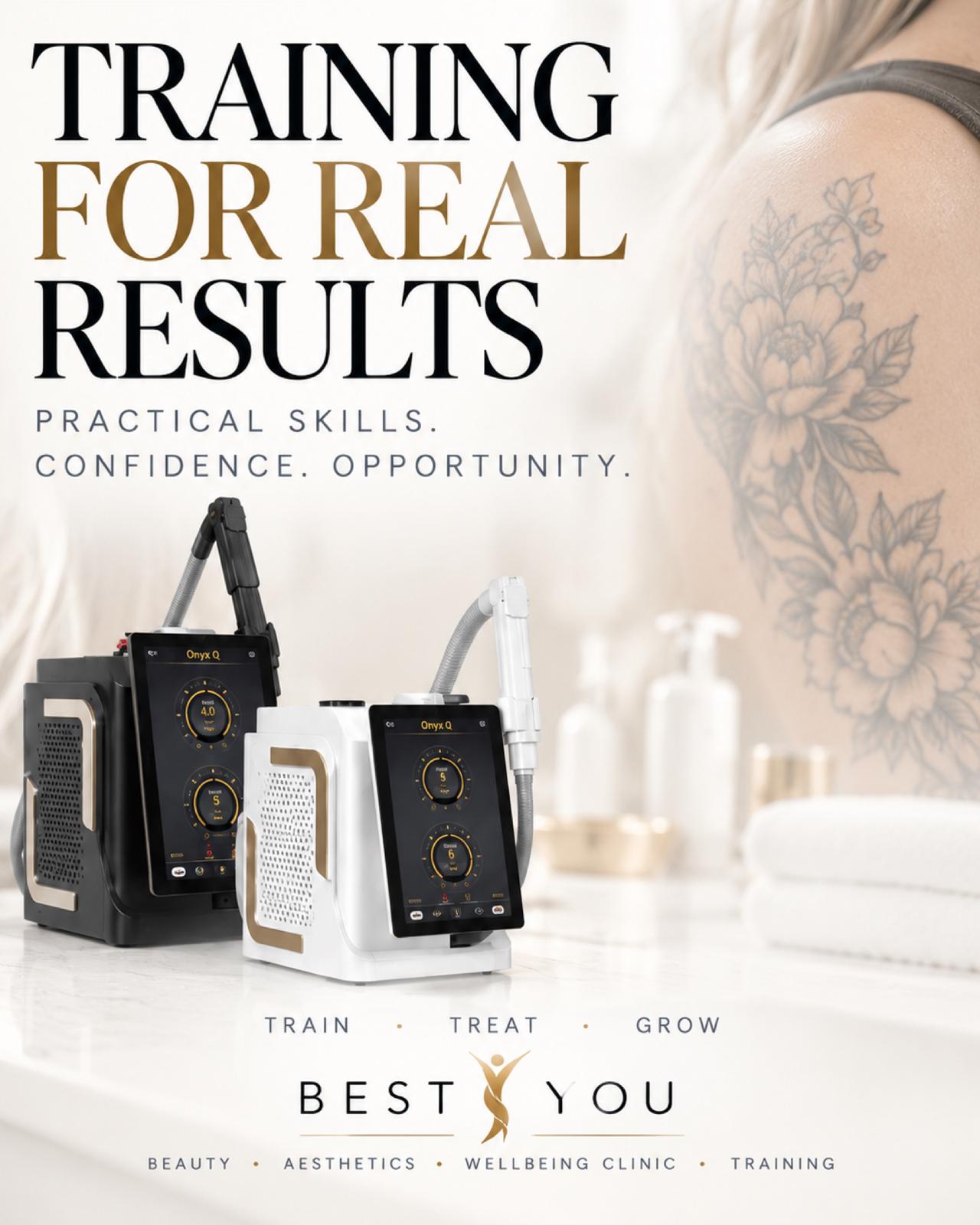 Onyx Q tattoo removal and carbon facial laser machines